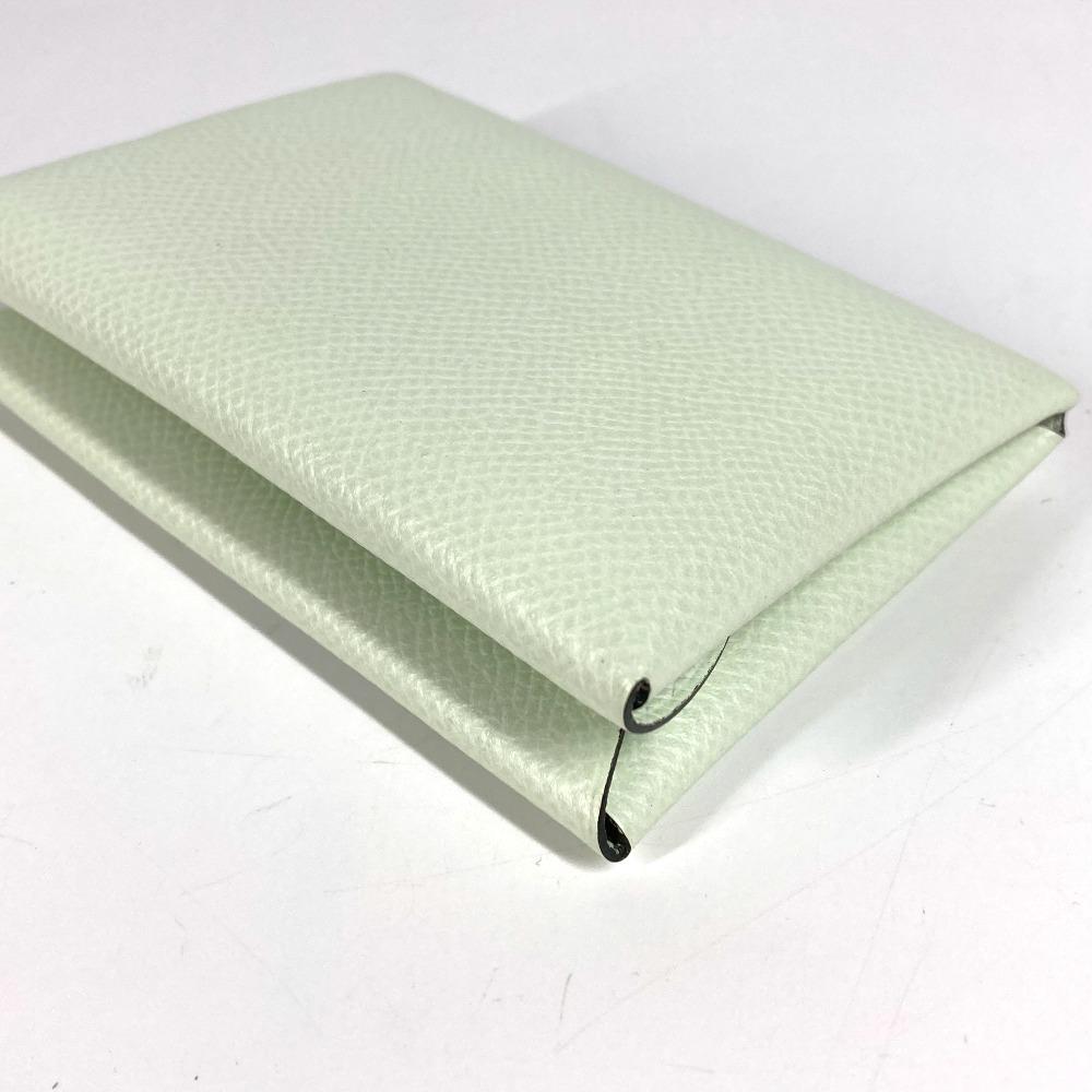 Hermes Bifold Slim Calvi Duo Card Case Coin Compartment  Wallet Coin Purse