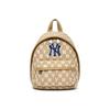 Monogram Series Vintage Floral Print NY Yankees Cotton Backpack Mini Women Backpack Khaki Brown 3ABKS012N-50BGD