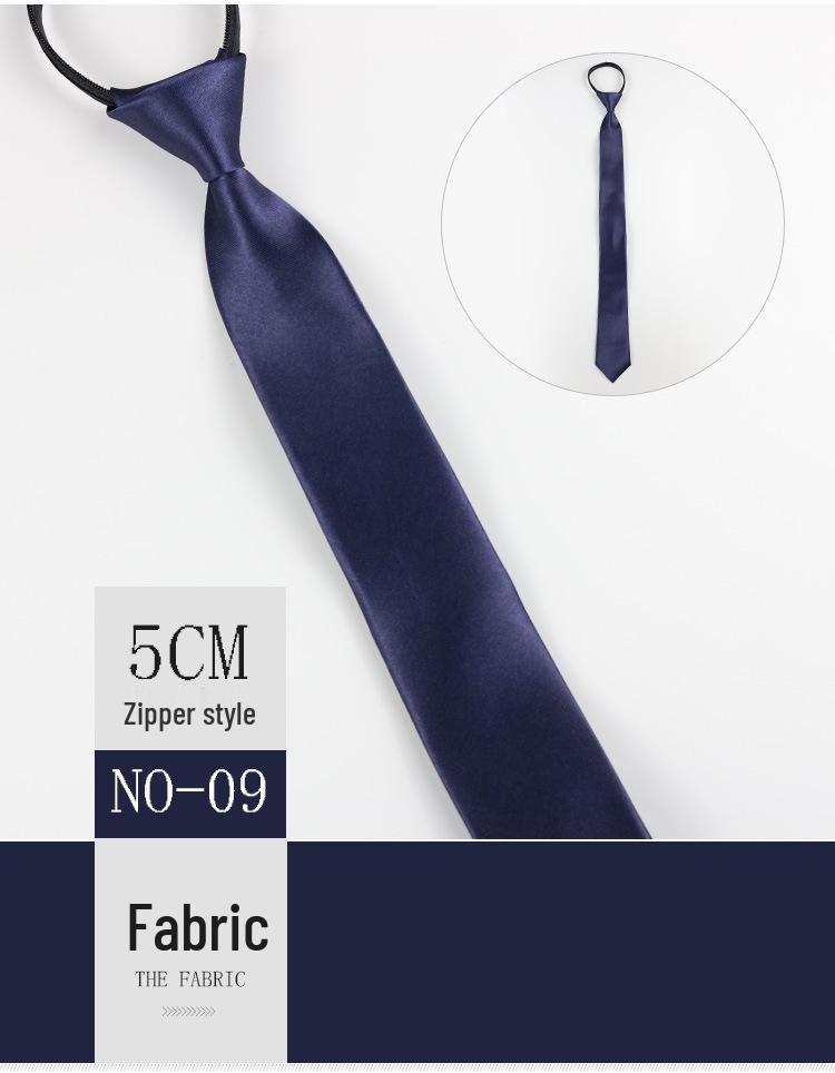 Herren 5cm Reißverschluss-Stil Imitationsseide Monochromatische Krawatte