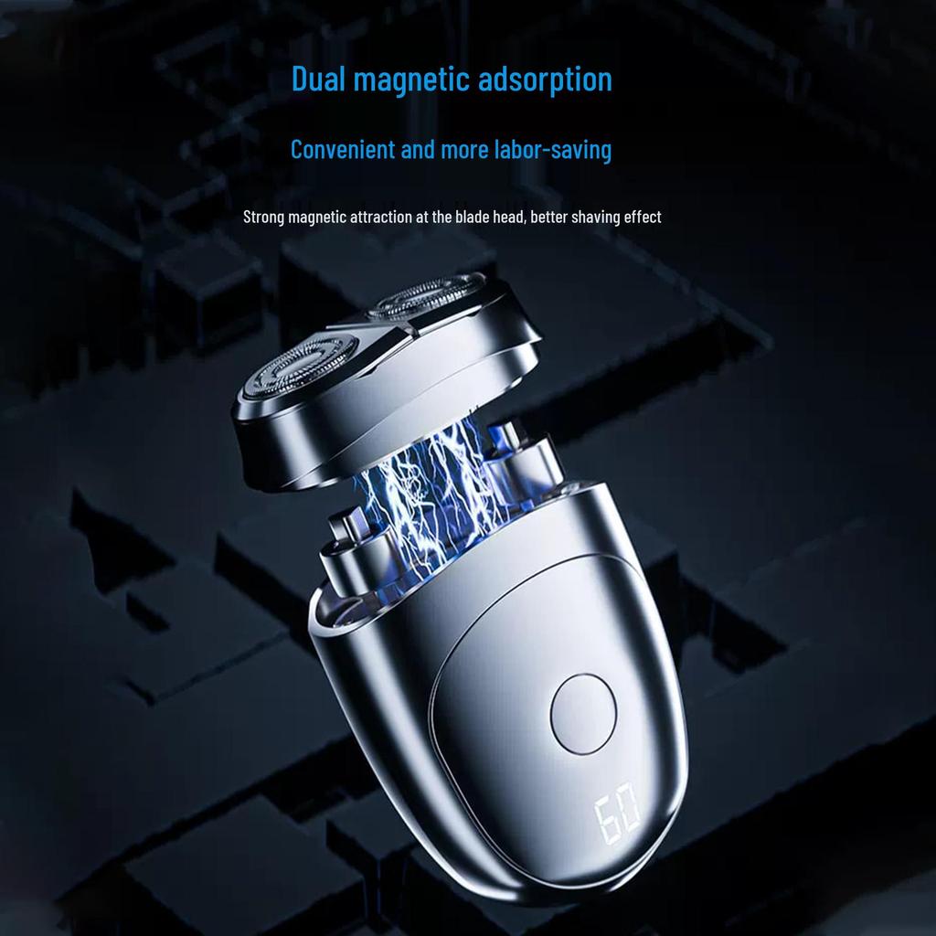 Dual Blade Rechargeable Electric Shaver – Compact & Portable Beard Trimmer for Men