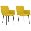 Dining Chairs 2 pcs Yellow Velvet