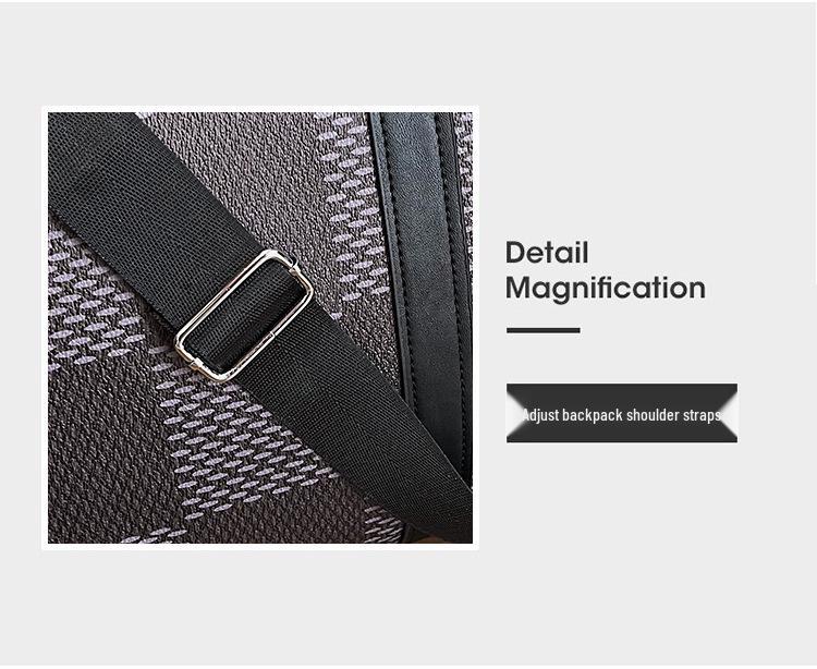 Checkered Leather Water-Resistant Crossbody Travel & Gym Bag Pillow Bag