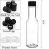 Small Glass Bottle,3oz Glass Woozy Bottle,Empty Mini Hot Sauce Bottles,Clear Liquor Wine Bottles with Shrink Capsule,Black Caps