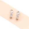 Simple and versatile gold-plated V-shaped earrings with diamonds, gold and silver two-color earless ear clips, women's fashion temperament earrings.