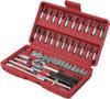 Factory Direct Sale  Hard Case 46-Piece Auto Repair Socket Wrench Set with Screwdriver and Ratchet Tools