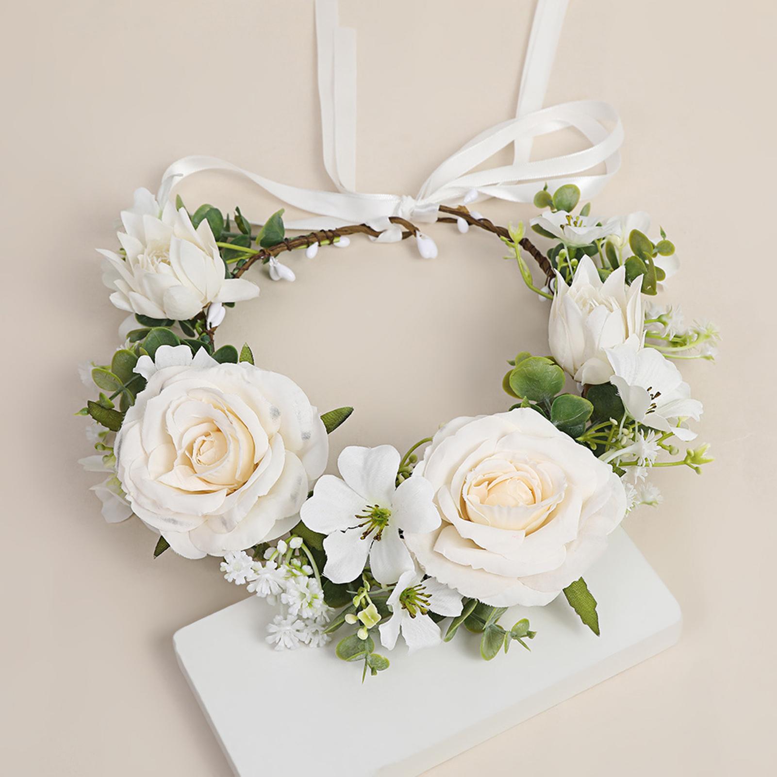 Girls Flower Headband Bride Flower Crown Hairband Hair Accessories Women Flower Hairband Garland Outdoor Photography Headwears