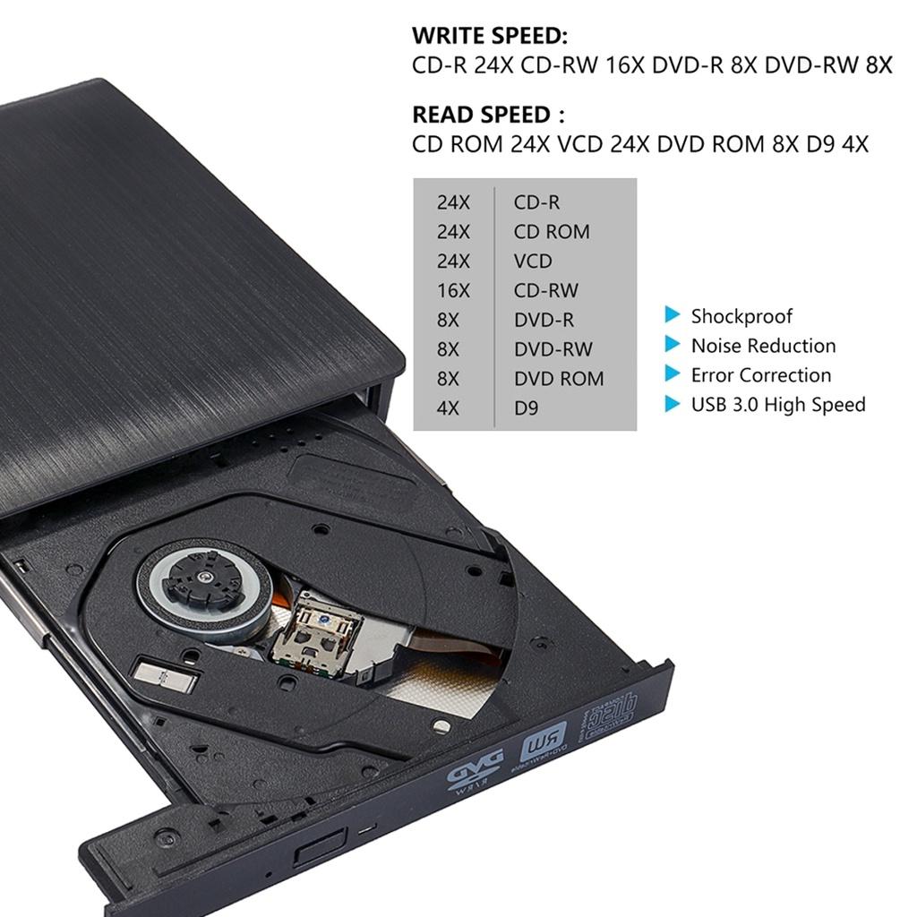 External USB 3.0 Type-C High Speed DL DVD RW Burner CD Writer Slim Portable Optical Drive 138x135x19MM