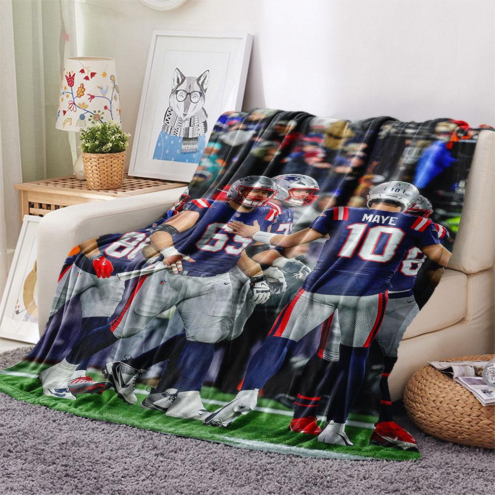 New England Patriots Players Printed Flannel Blanket, Soft Throw for Bedroom Sofa, Washable, Fan Merchandise, Great Gift.