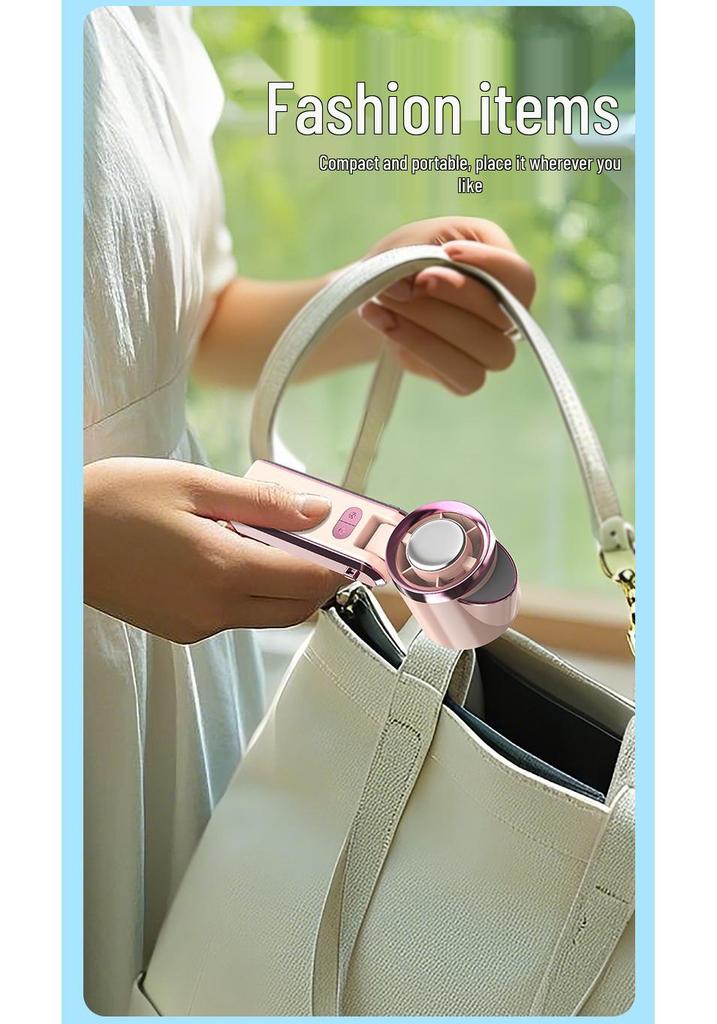 Foldable Portable Neck Hanging Fan with Digital Display and High-Speed Cooling Ice Pack