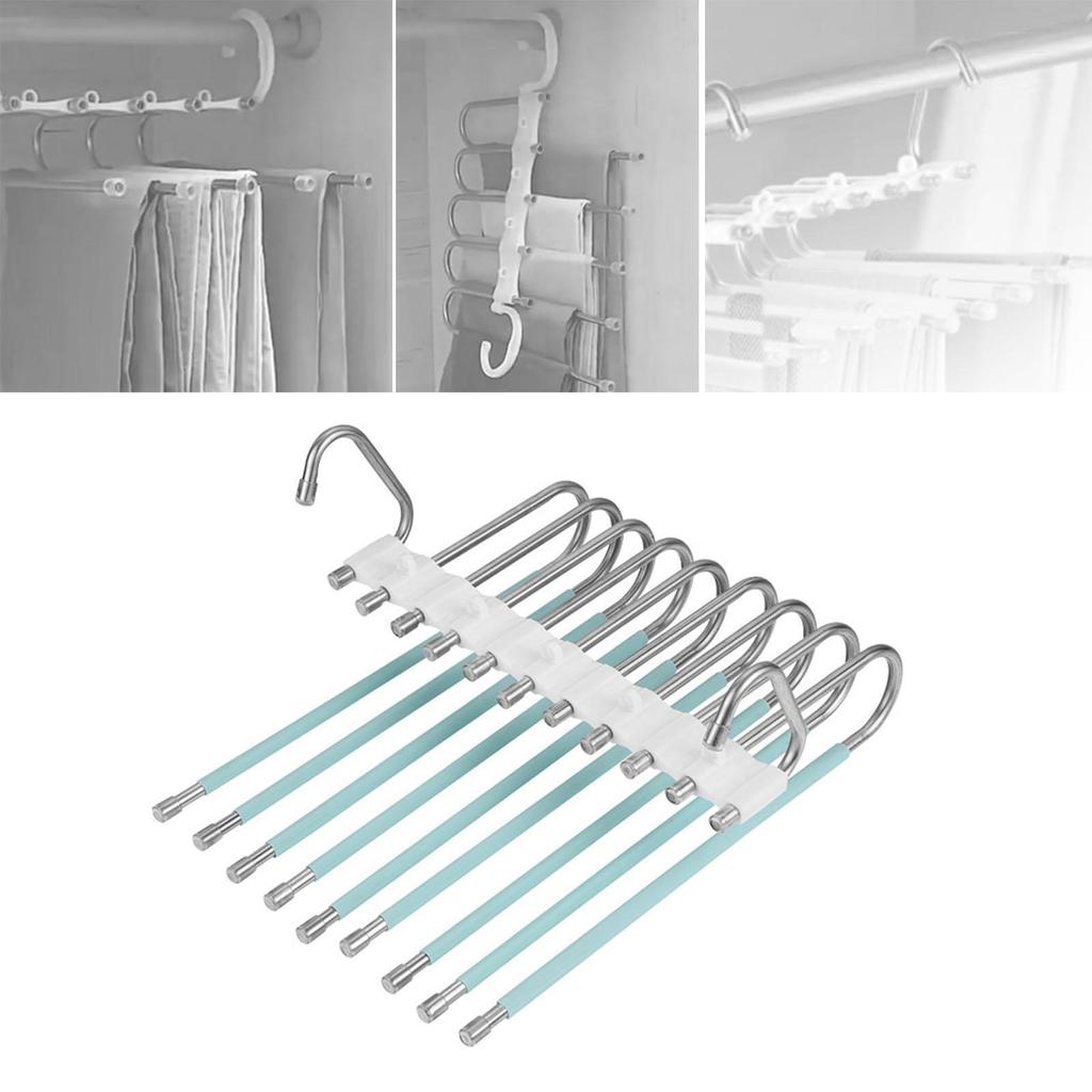 Multi Layer Folding Pants Hangers Slack Wardrobe Travel Hotel Hanging Rack 