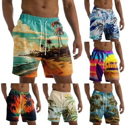 Men's Fashion Printed Strapped Hawaiian Beach Fit Sport Casual Shorts Pants