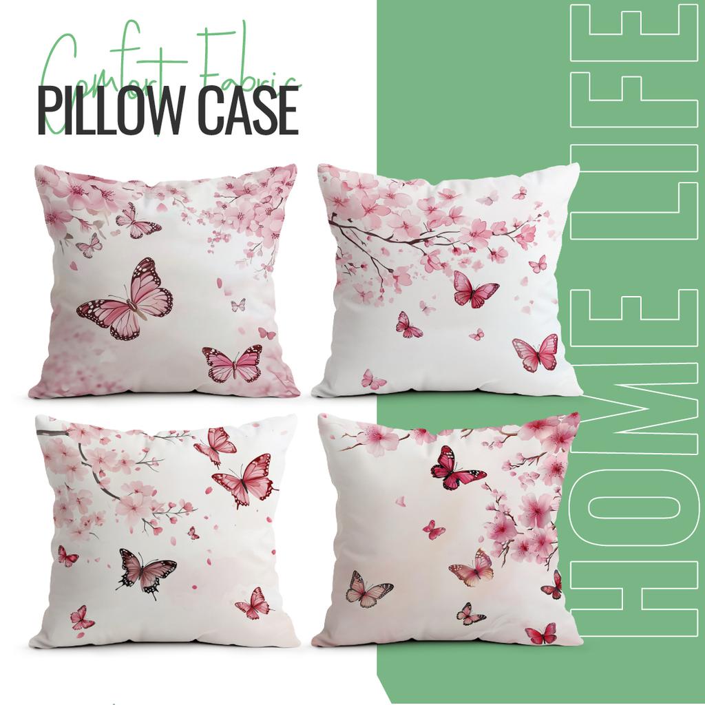 Cherry Blossom Butterfly Pillowcase Printed Polyester 40/45/50cm Throw Pillowcover Decorative Sofa Cushion Pillowslip Home Decor