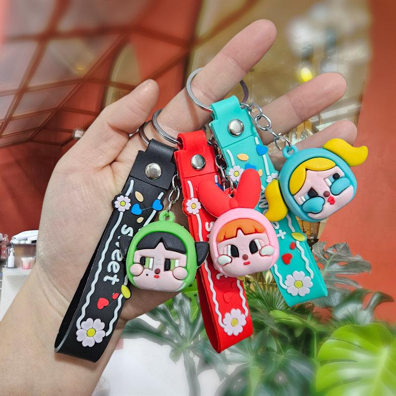 Internet-Berühmtheit Cartoon-Puppe Schlüsselanhänger Taschenanhänger Studentenanhänger Niedlicher PVC-Schlüsselanhänger Paar Auto Schmuck