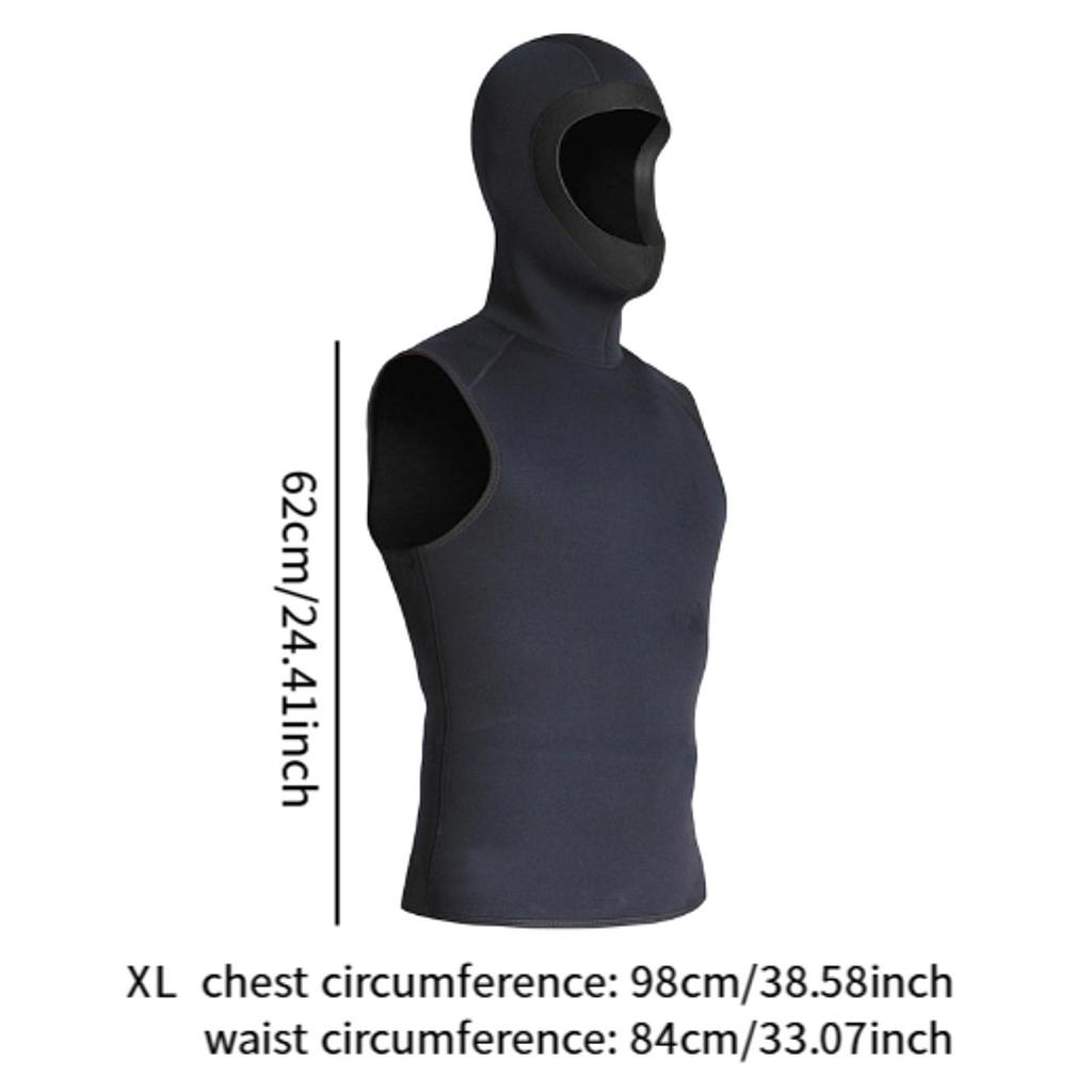3mm Neoprene Wetsuit Hooded Vest Wet Suit Vest for Snorkeling Water Sports
