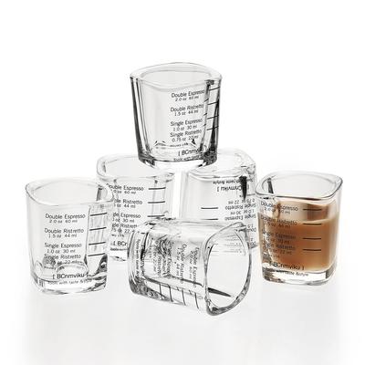 Taza medidora de café de vidrio Leeseph con escala para vasos de chupito de espresso BCnmviku Taza medidora de vidrio pesado para líquidos, 60 ml 2 oz