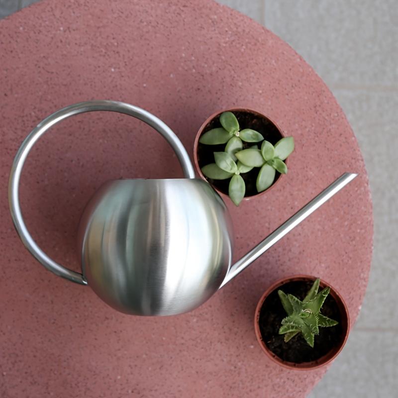 Stainless Steel Garden Watering Cans for Flowers Handheld Spherical Shape Watering Cans Vegetable Garden Funnel Watering Plants