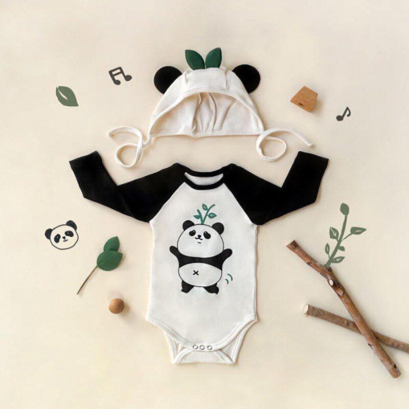 Cute Spring Panda Printing Romper Panda 66 cm