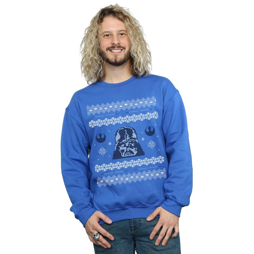Star Wars Mens Christmas Darth Vader Fair Isle Sweatshirt