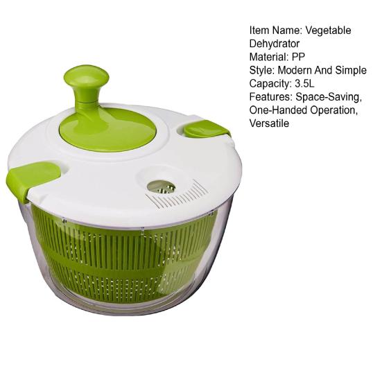 Salad Spinner Small Vegetable Dehydrator One-Hand Operation Lettuce Washer And Spinner with Serving Bowl 3.5L Fruit Drainer Salad Dryer