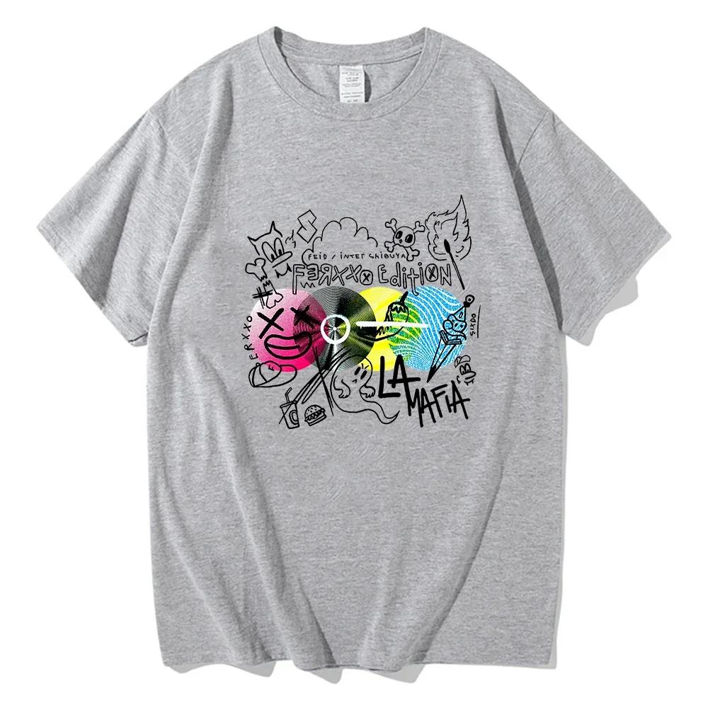 Rapper Feid Music Album INTER SHIBUYA Graphic T Shirts Men Women Hip Hop Y2k Style Tshirt Summer Fashion Casual Cotton Tshirts