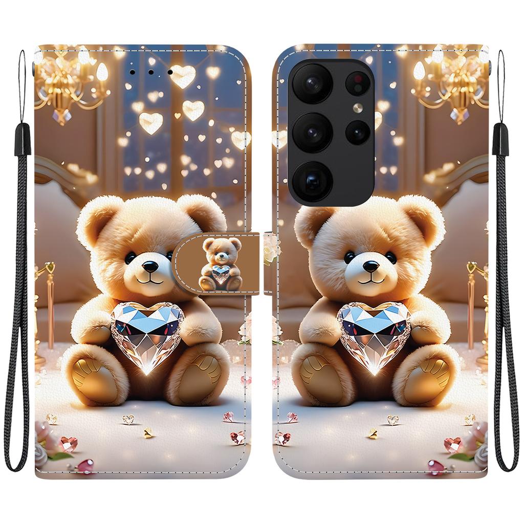 S24 FE Animal Case Lion Panda Leather Phone Cover For Samsung Galaxy S24+ Ultra Plus S24FE 5G Wallet Flip Coque Protect Cases