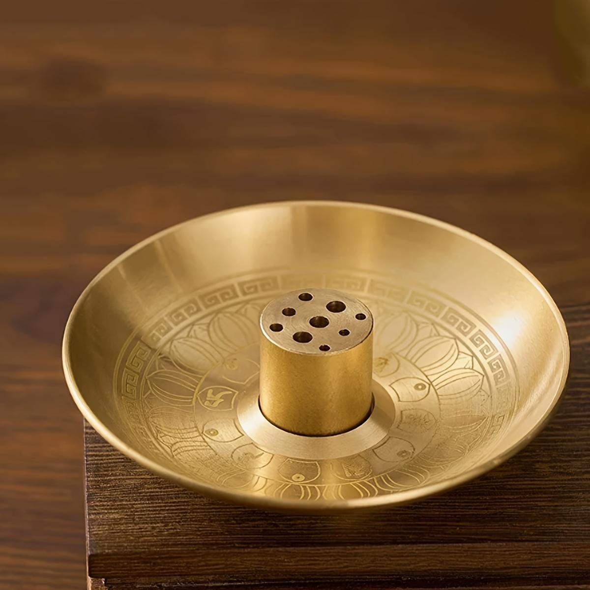 

1pc Nine-Hole Incense Holder Base, Household Offering Brass Incense Candle Plate
