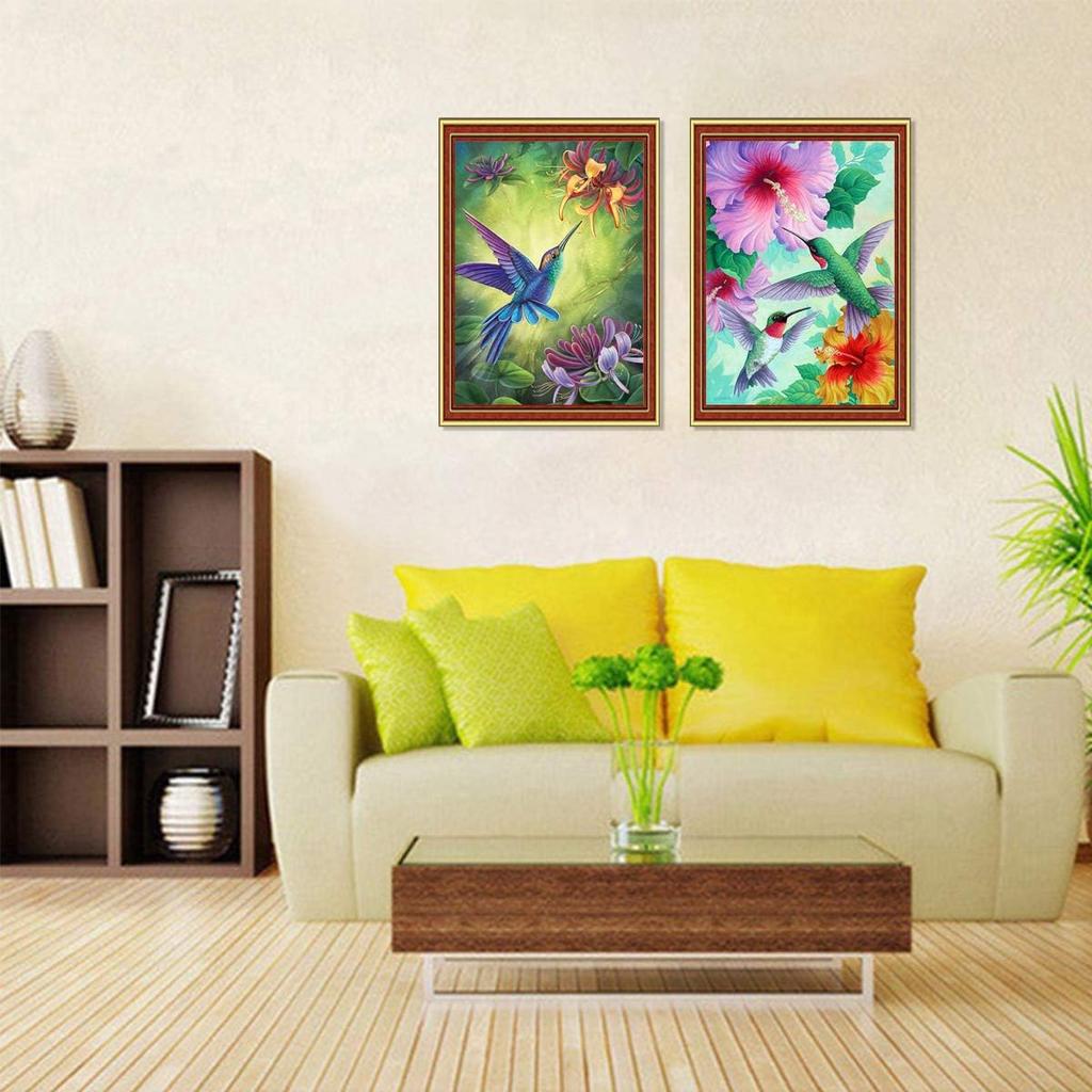 2-pack 5D Hummingbird Diamond Painting Kit, DIY Diamond Rhinestone Painting Kit för vuxna och nybörjare Diamond Arts Hantverk Heminredning Present