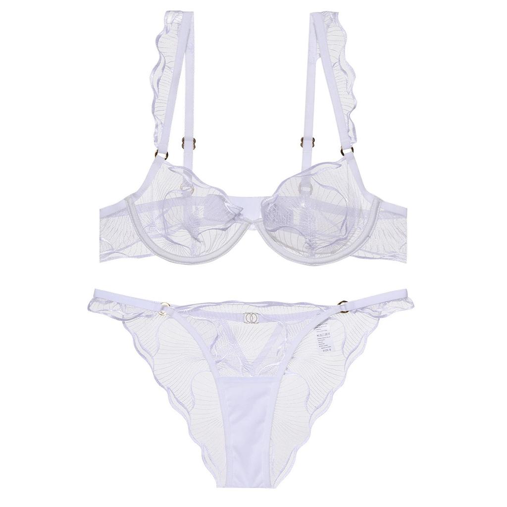 French Ultra Thin Underwear Set Sexy Mesh Breathable Bras Women Summer Lace Lingerie Black Temptation Intimates Briefs Sets