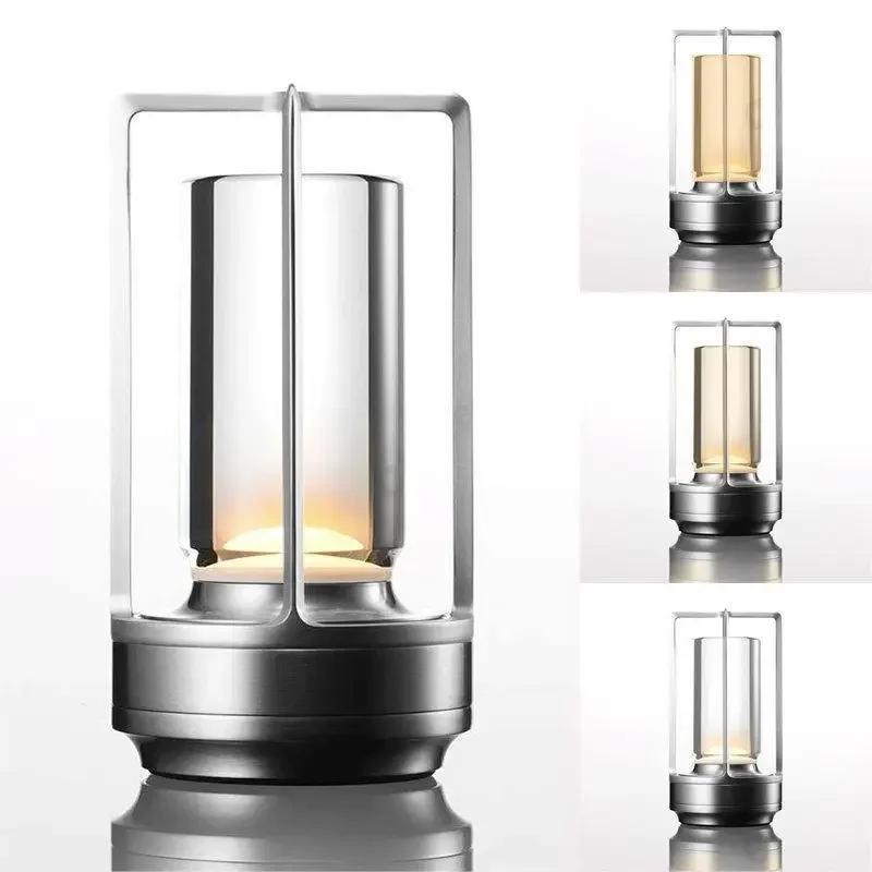 USB Charging Table Lamp Aluminum Restaurant Bar Desk Lamp Dimming Atmosphere USB Charging Touch Switch Decoration
