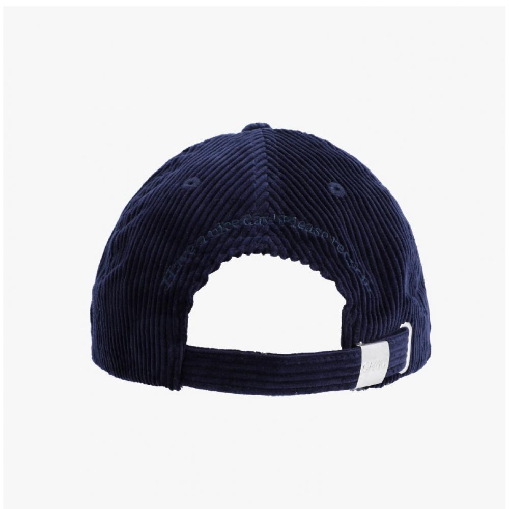 Ganni A6472 642 Logo Embroidery Corduroy Ball Cap