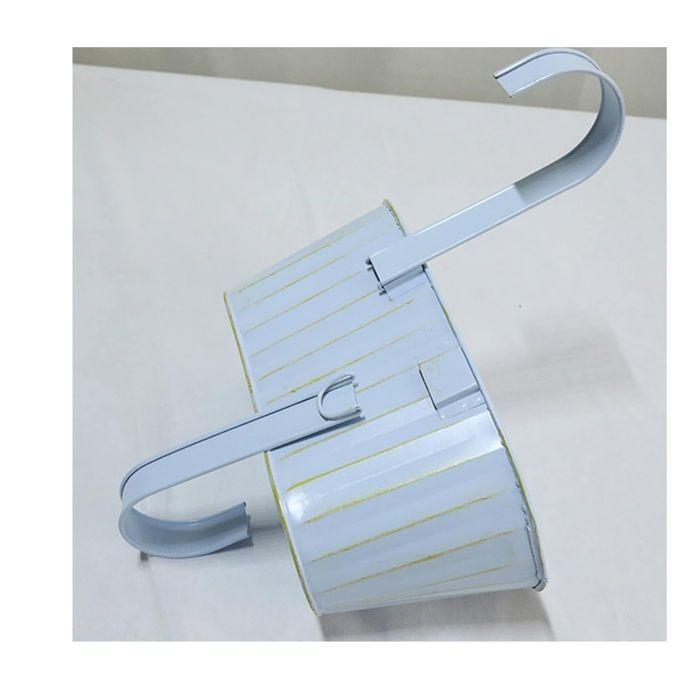 FLOWERS &; GARDEN Metal Wall Flower Pot with Double Hook, Garden Decoration, Balcony