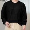 INCERUN Men Autumn Long Sleeve Thin Knitted Pullover Tops Undershirts