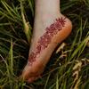 Vintage Indian Hand-Painted Tattoo Stickers, Floral Vine Anklets, Long-Lasting Waterproof, Premium-Feeling Foot Stickers