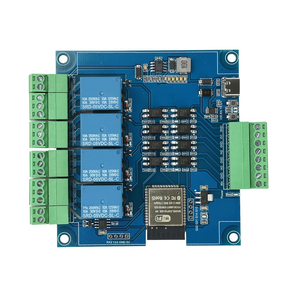 DC 9-24V 4-Channel/8-Channel Relay Module Esp32 Rs485 Modbus Wifi Bluetooth Relay Optocoupler Isolation Module Tyep C