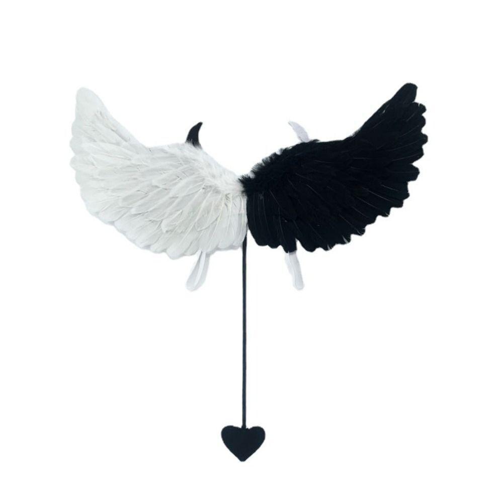 Liebe Schwanz Böses Horn Foto Requisiten Halloween Party Kostüm Requisiten Niedlich Engel Feder Flügel Halloween