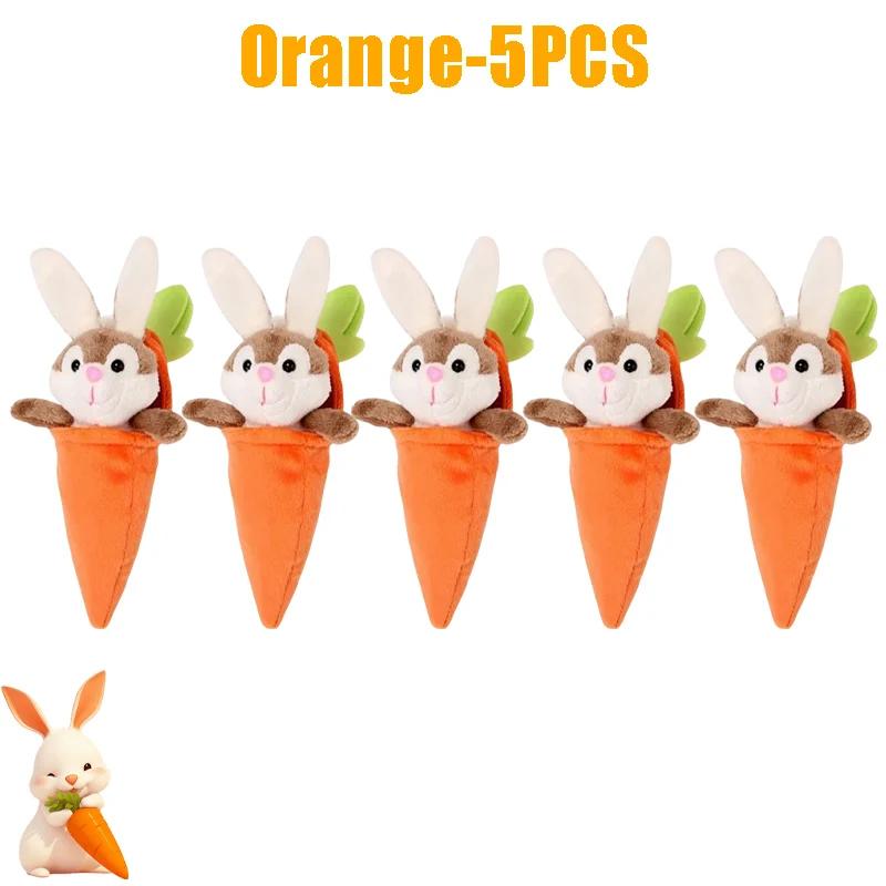 Kawaii Carrot Bunny Stuffed Animal Plush Zip Up Rabbit Hiding in Carrot Keychain Cartoon Animals Plush for Kid Adult Bag Pendant