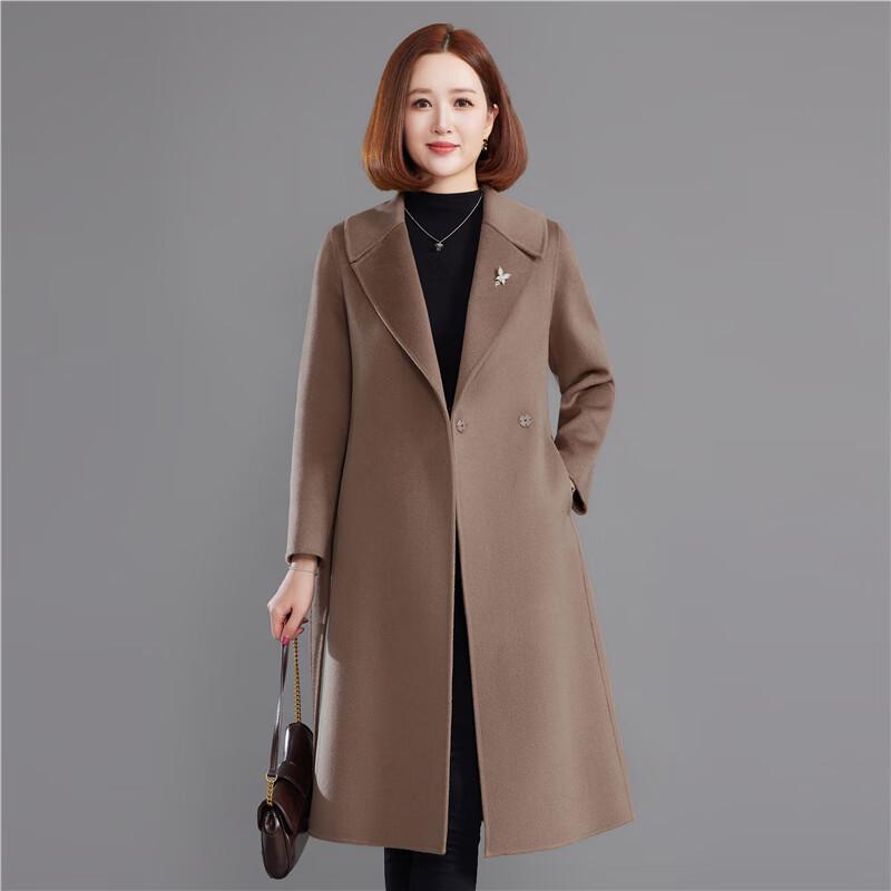 Women's 100% Wool Double-faced Mid-Length Coat