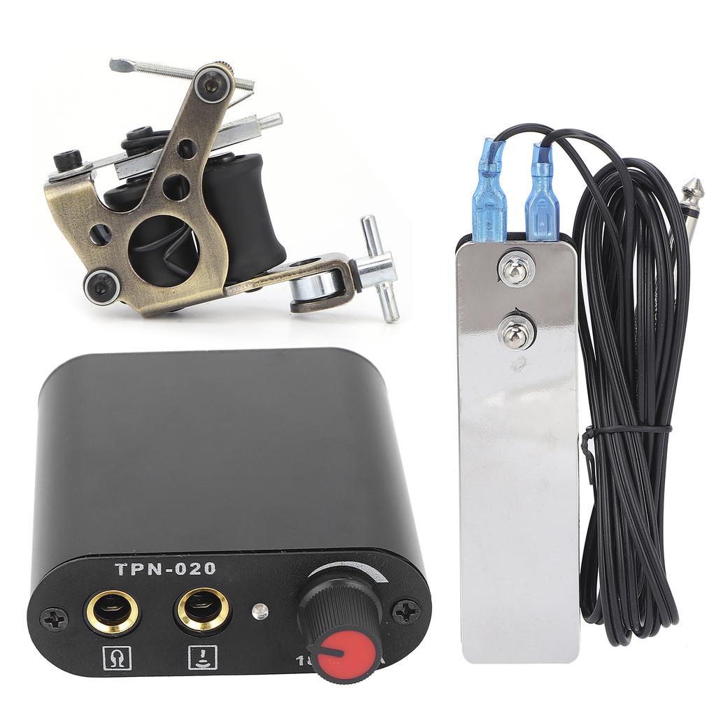 Professional Coil Tattoo Machine 10 Wrap Tattoo Kit Liner Shader Tattoo Machine 90‑265VUK Plug