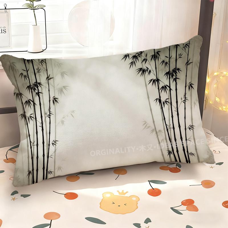 Bamboo Pattern Rectangle Pillowcase Suitable For Sofa Bedroom Car Pillow Cover Cushion Rectangular Back Cushion
