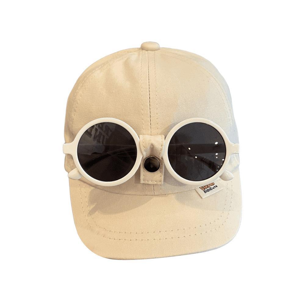 Sunshade Kids Children Sun Visor Hats Sunscreen Hip Hop Hat With Sunglasse Spring Summer Autumn