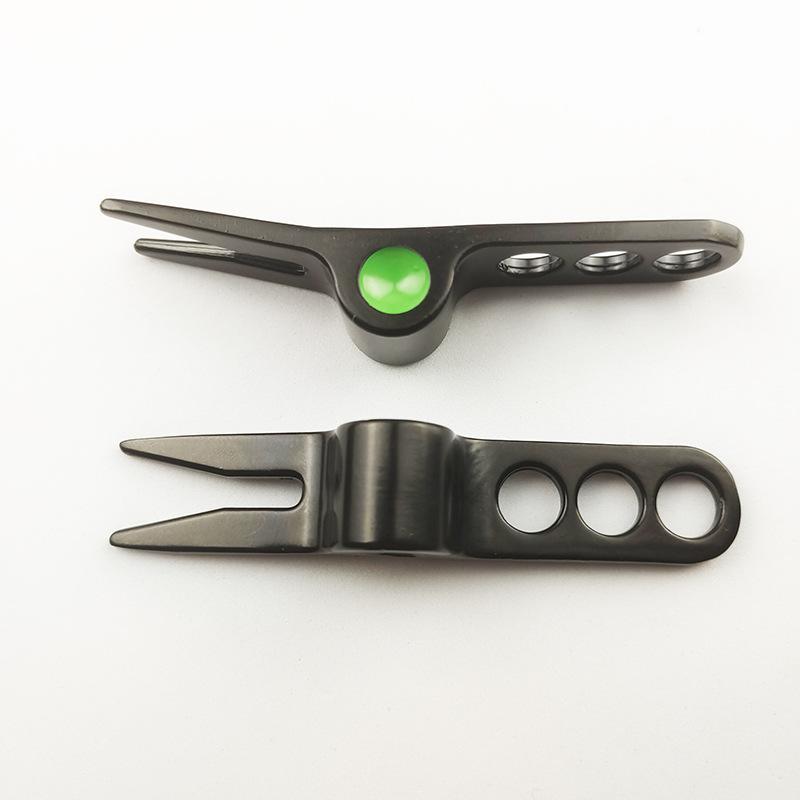1/2Pcs Zinc Alloy Golf Divot Pitch Repairer Tool Turf Tool Pitchfork Golf Fork Three Pores Golf Divot Tool Golf Training