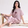 2026 Summer Women's Breathable Cotton Pajamas Set - Lightweight, Seven-Point Sleeve, Indoor/Outdoor Wear