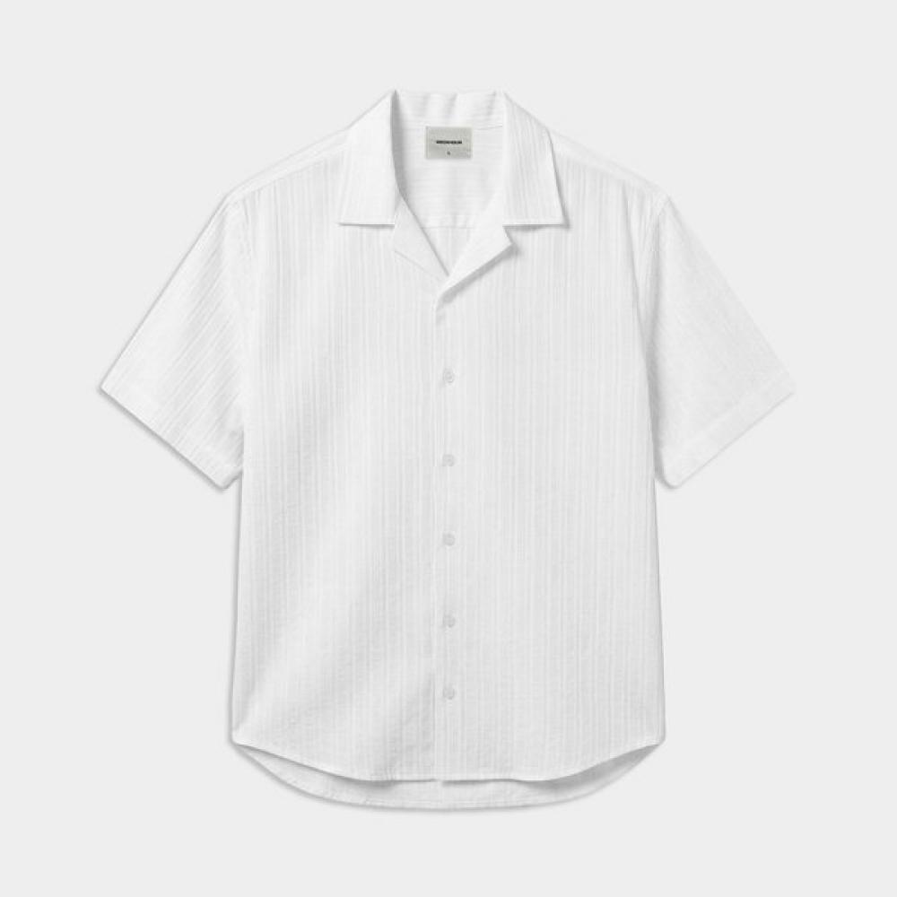 Weekhour Open Collar Half Shirt White WHITE/M