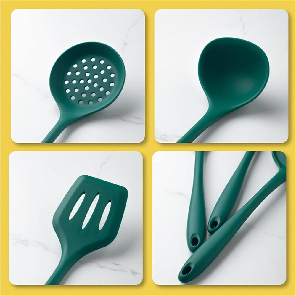 [5pcs Silicone Kitchen Utensils Set] Silicone Kitchen Utensils Set, 5pcs Non-Stick Cooking Tools, Including Turner, Spatula, Sou