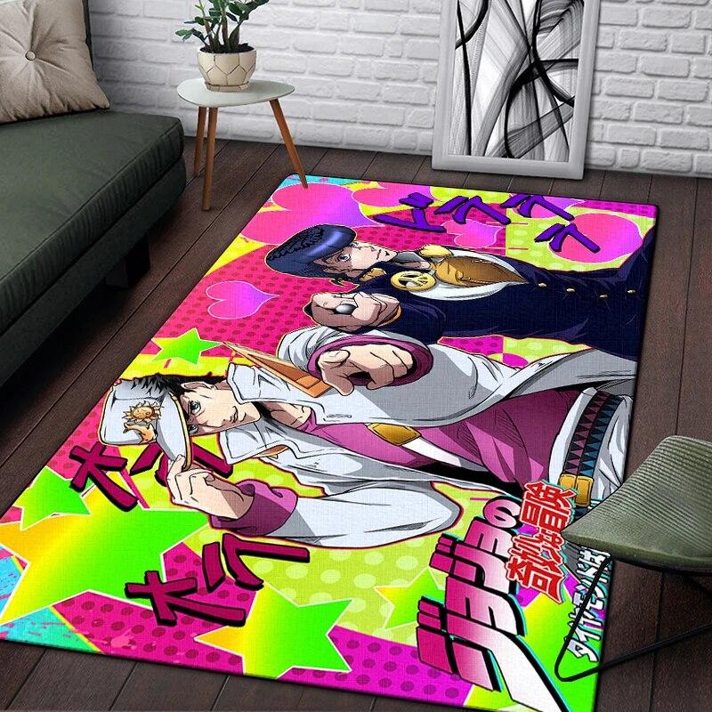 Jojo Anime Beautiful Painting Carpet for Living Room Large Area Rug Black Soft Carpet Home Decoration Mats Boho Rugs Picnic