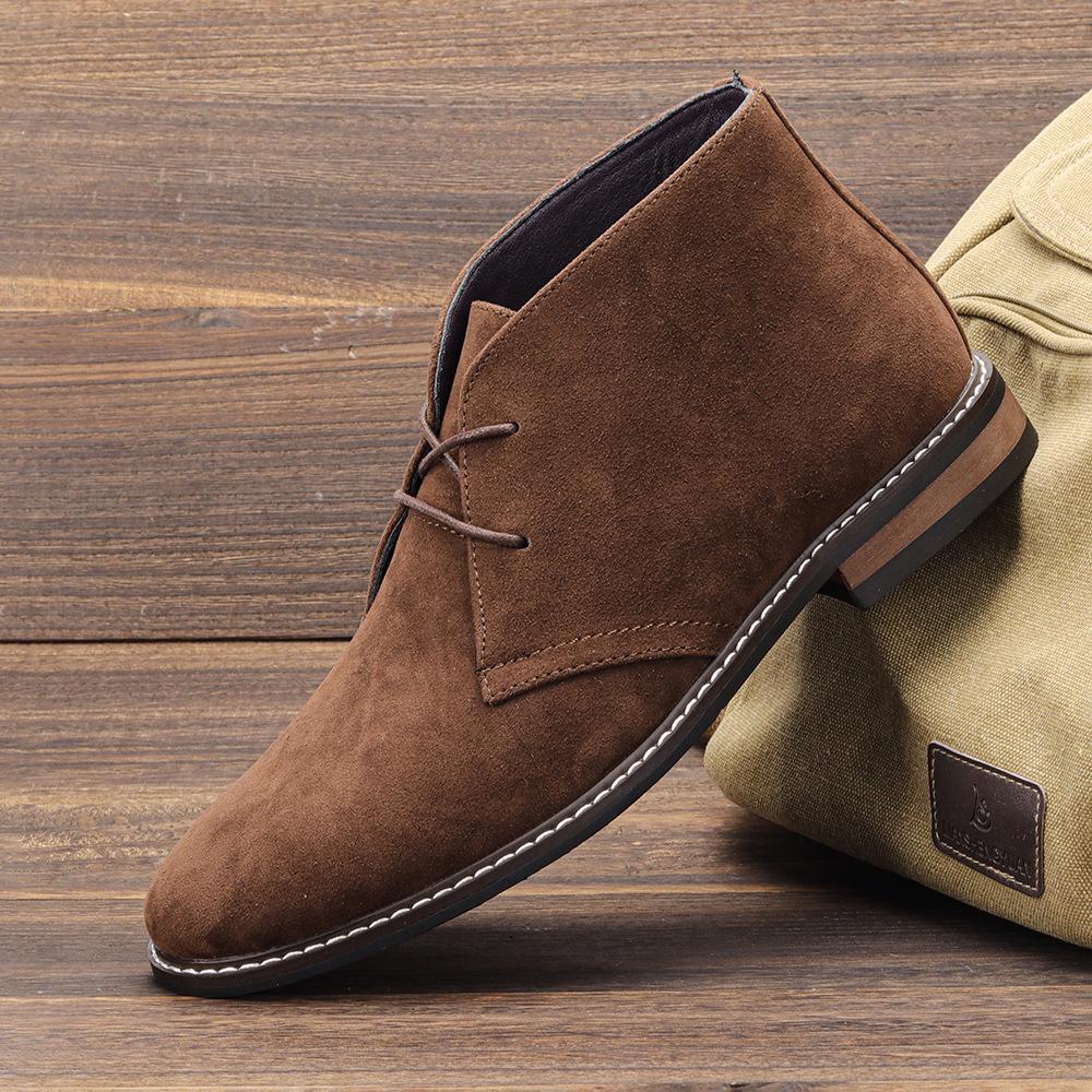 Pánské vintage pouštní kotníkové boty - Nadměrná velikost Kožená jarní kolekce