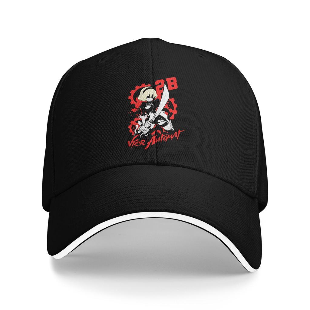 Summer Nier Automata 2B YoRHa Baseball Cap Tennis Skate Y2k Retro Print Sun Trucker Hat Men Adult Sunscreen Baseball Caps