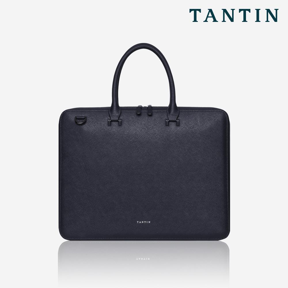 Tantin Noble Briefcase Cowhide Document Bag T13807 Navy