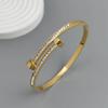 New Nail Zircon Stainless Steel Bracelet, High Quality Waterproof Couple Bracelet, Wife Gift