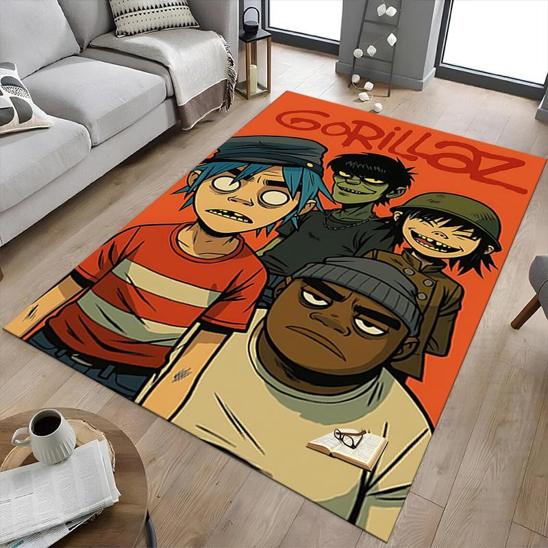 1ks Koberec Gorillaz, Kancelářský koberec Venkovní rohožka Domácí dekorace Plošný koberec Festival